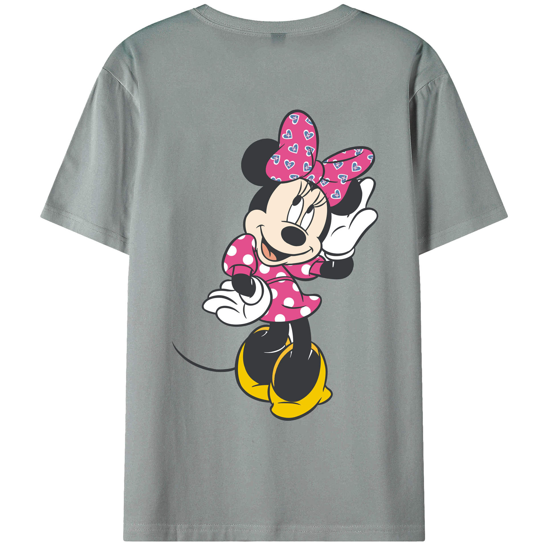 ミッキーマウス Mickey Mouse 綿100％ メンズ半袖Tシャツ（バックプリント） 通気性